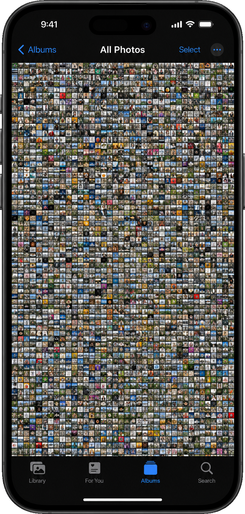 Apple Photos all photos chaotic grid